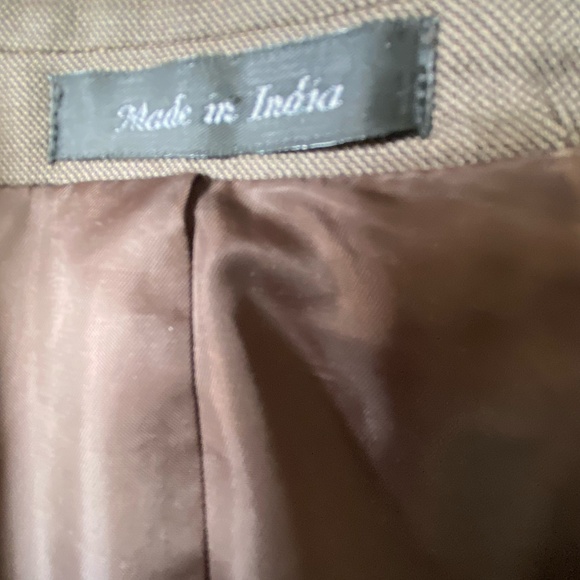 Chaps Mens Brown Black Blend Wool Business Formal Blazer- Sz-48R - Picture 12 of 16